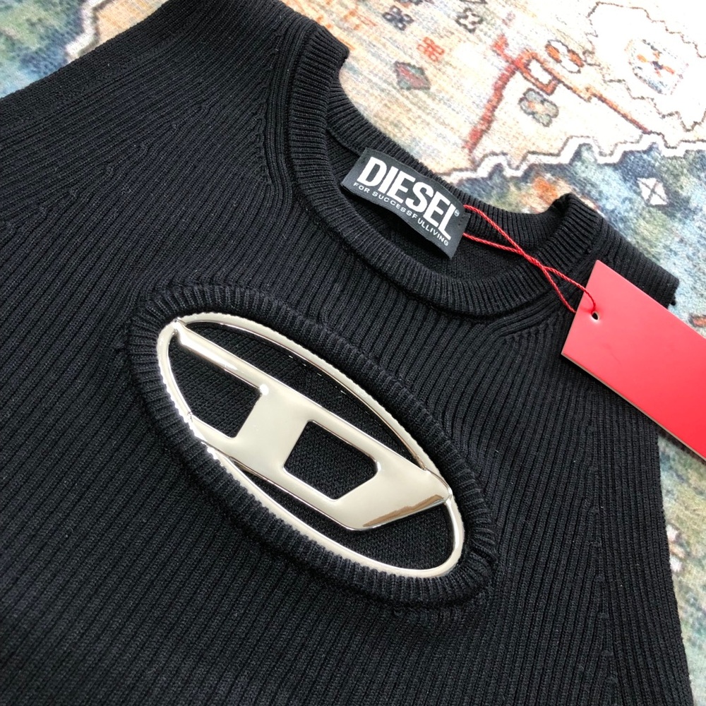 Diesel Black Ribbed Tank with Logo - Picture 3 of 4